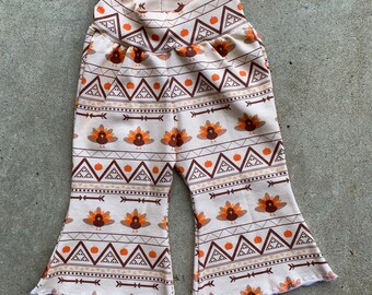 aztec bell bottom pants