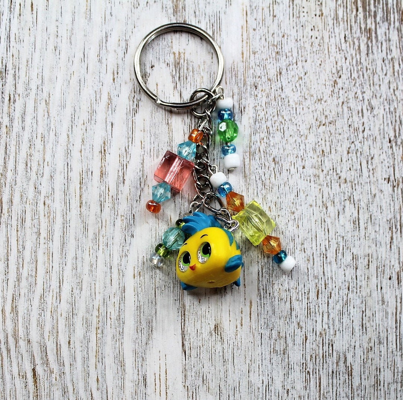 Disney Key Chain Flounder Key Chain Disney Doorable Etsy