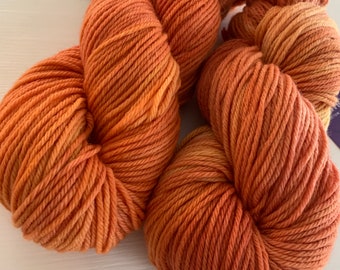 100% Merino Wool Yarn DK Tonals: "Apollo" Orange Hand Dyed