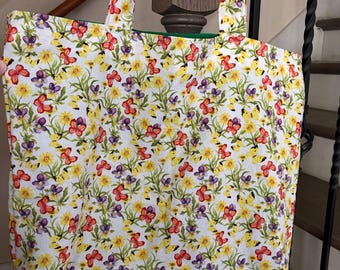 Bolso tote con forma de mariposa y flor