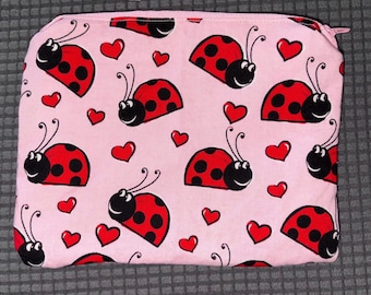 Ladybug make up bag/ pencil pouch