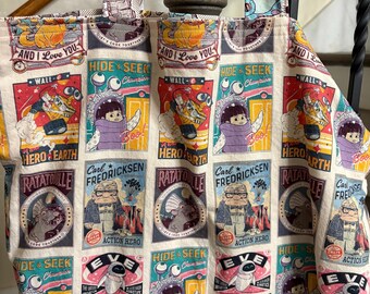 Bolso de mano con personajes de robots y monstruos