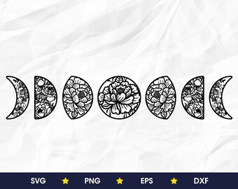 Download Floral Moon Svg Etsy