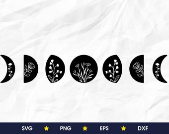 Download Floral Moon Svg Etsy