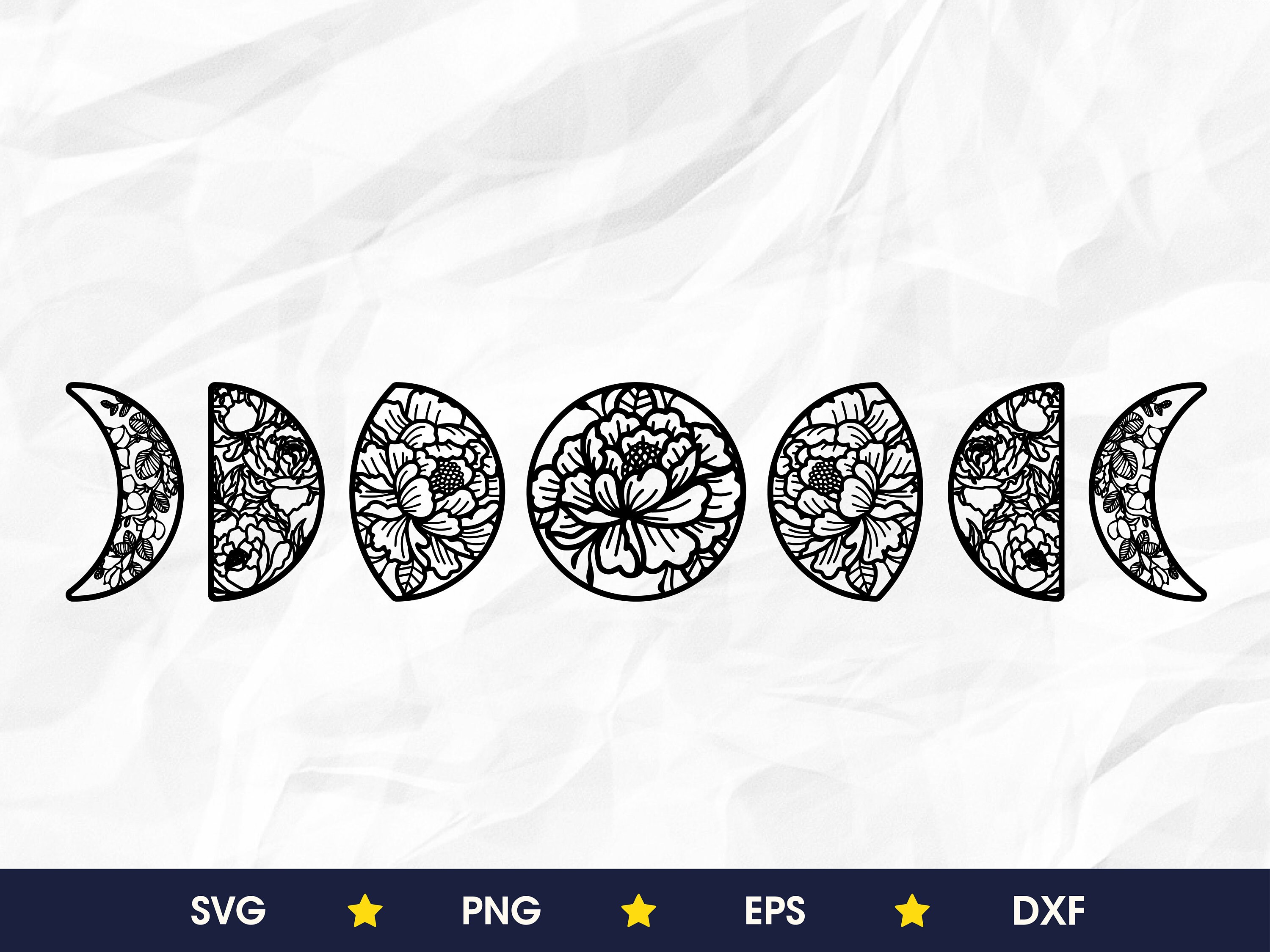 Floral moon phases svg Floral moon phases png Floral moon | Etsy