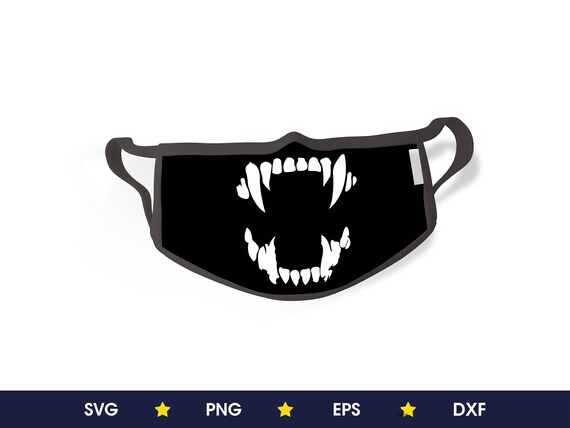 Download Vampire Face Mask Svg Sharp Teeth Svg Halloween 2020 Svg Etsy
