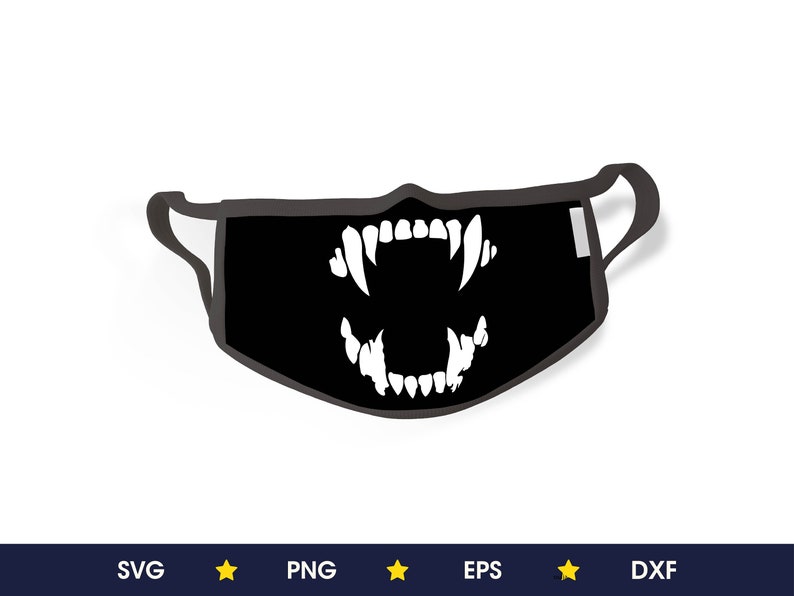 Download Vampire face mask svg sharp teeth svg halloween 2020 svg ...