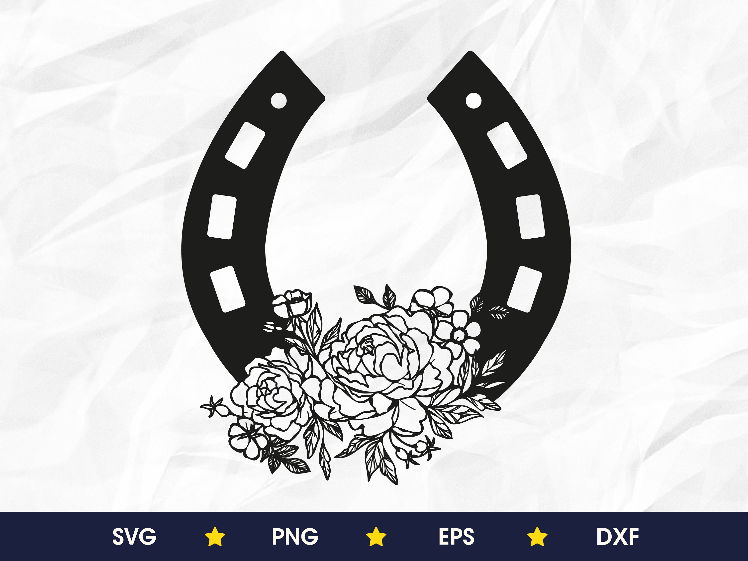 Flower horseshoe svg png eps dxf Etsy