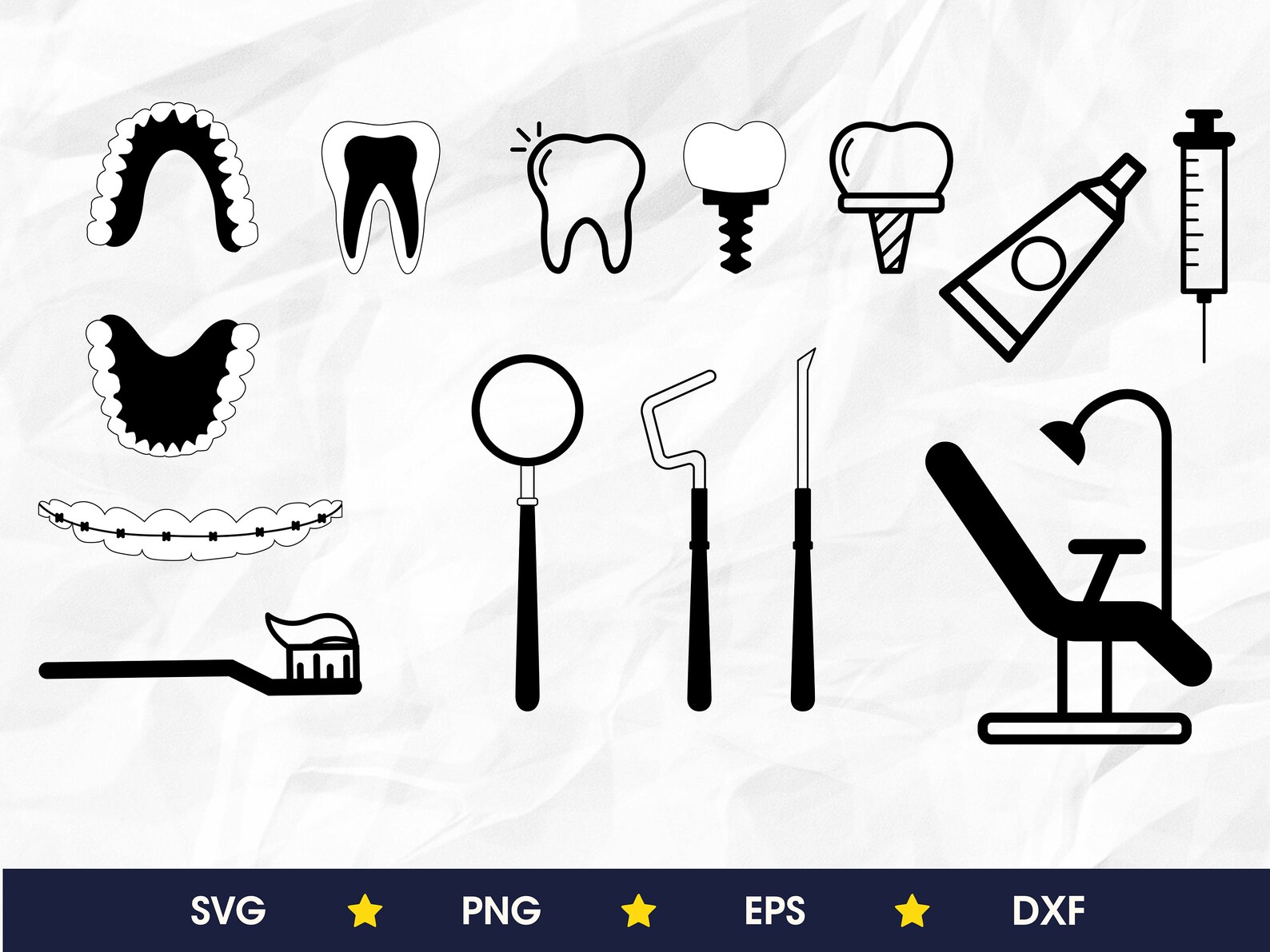 Dental svg bundle dentist svg png eps dxf Etsy