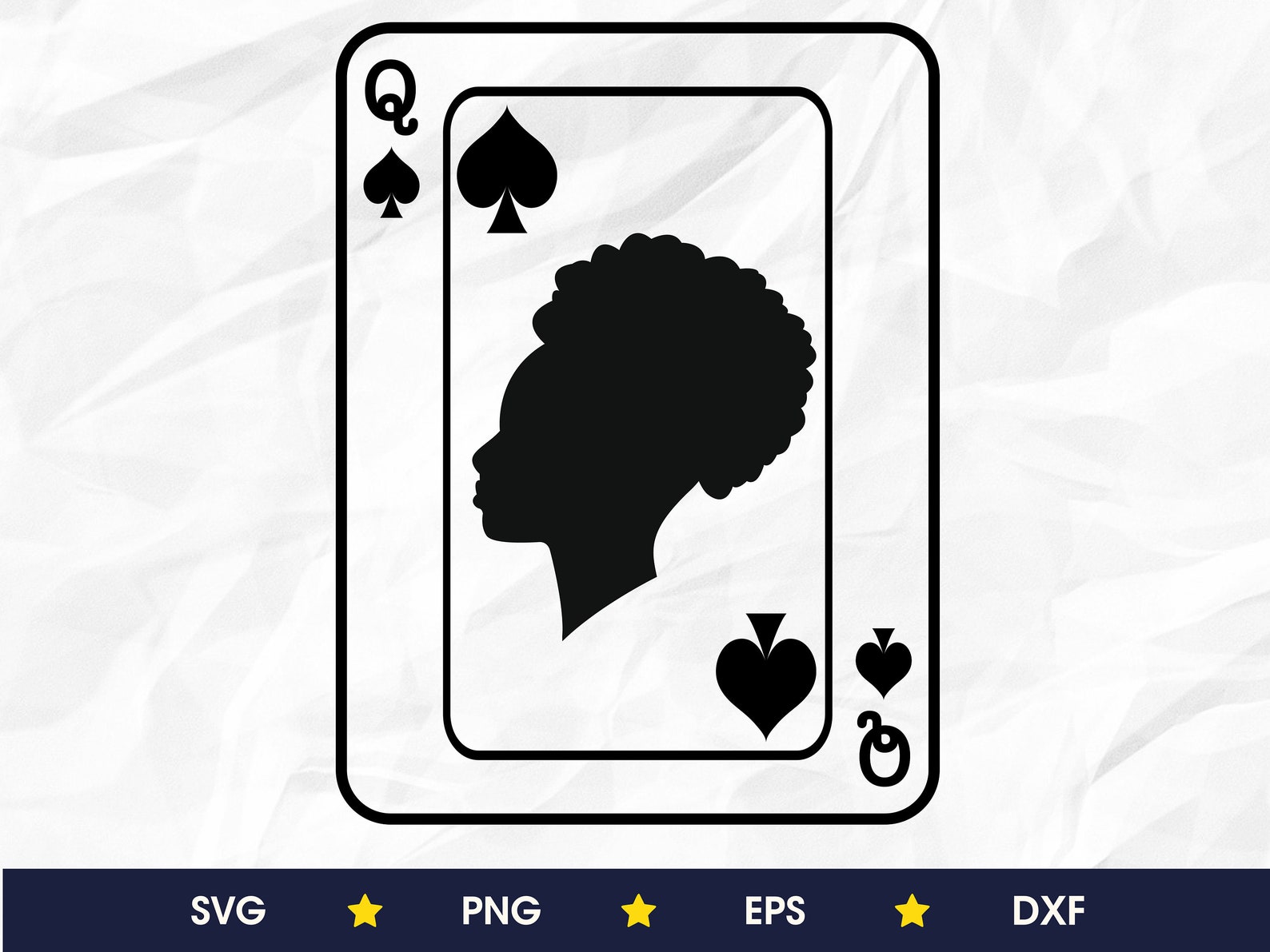 Black queen card svg png eps dxf Etsy