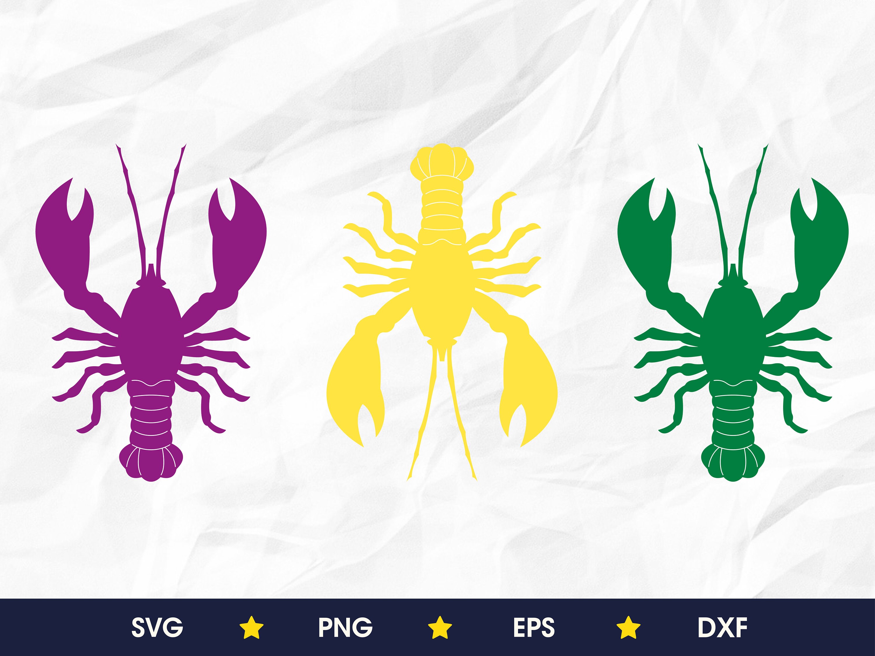 Mardi Gras crawfish crew svg png eps dxf | Etsy
