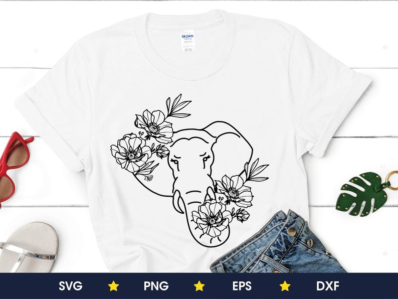 Download Flower elephant svg floral elephant svg png eps | Etsy