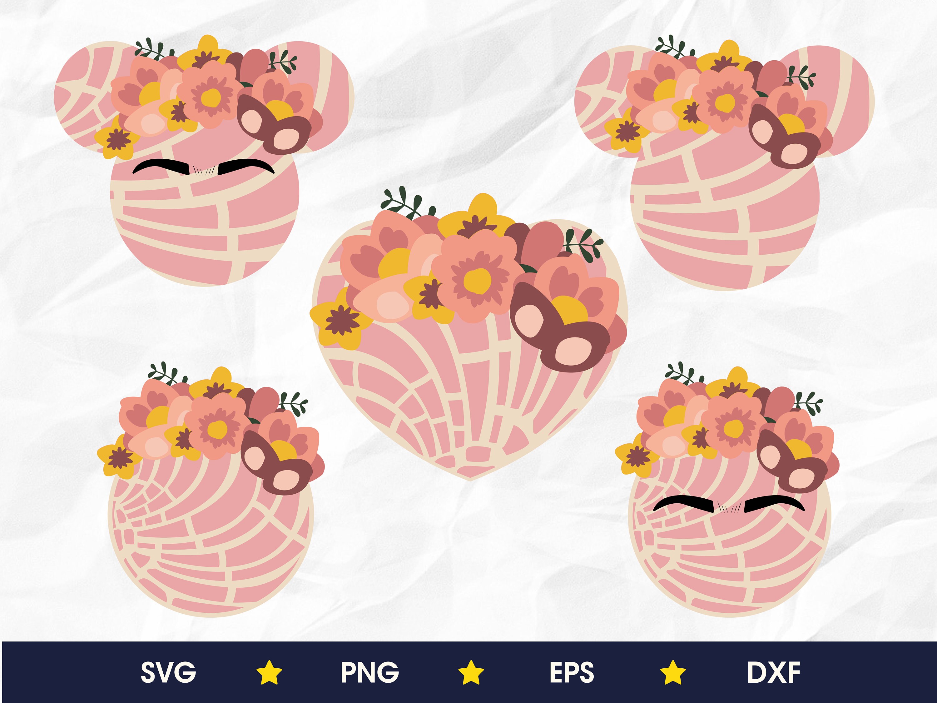 Download Frida Kahlo Concha Svg Mexican Bread Svg Pan Dulce Svg Etsy