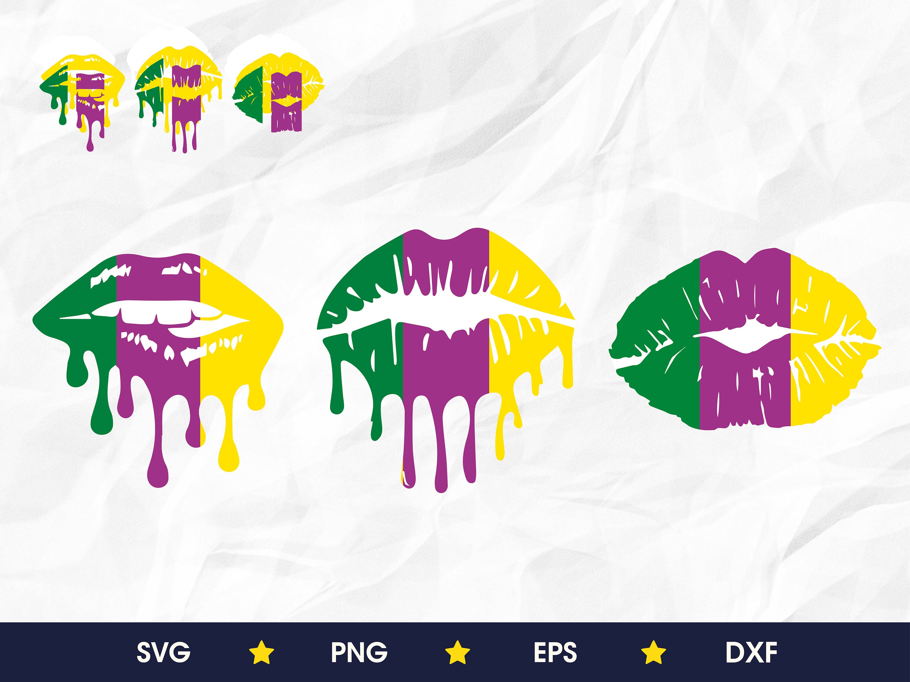 Mardi gras lips svg png eps dxf | Etsy
