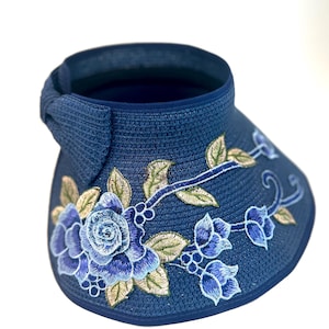 Floral Embroidered Compact Sun Visor
