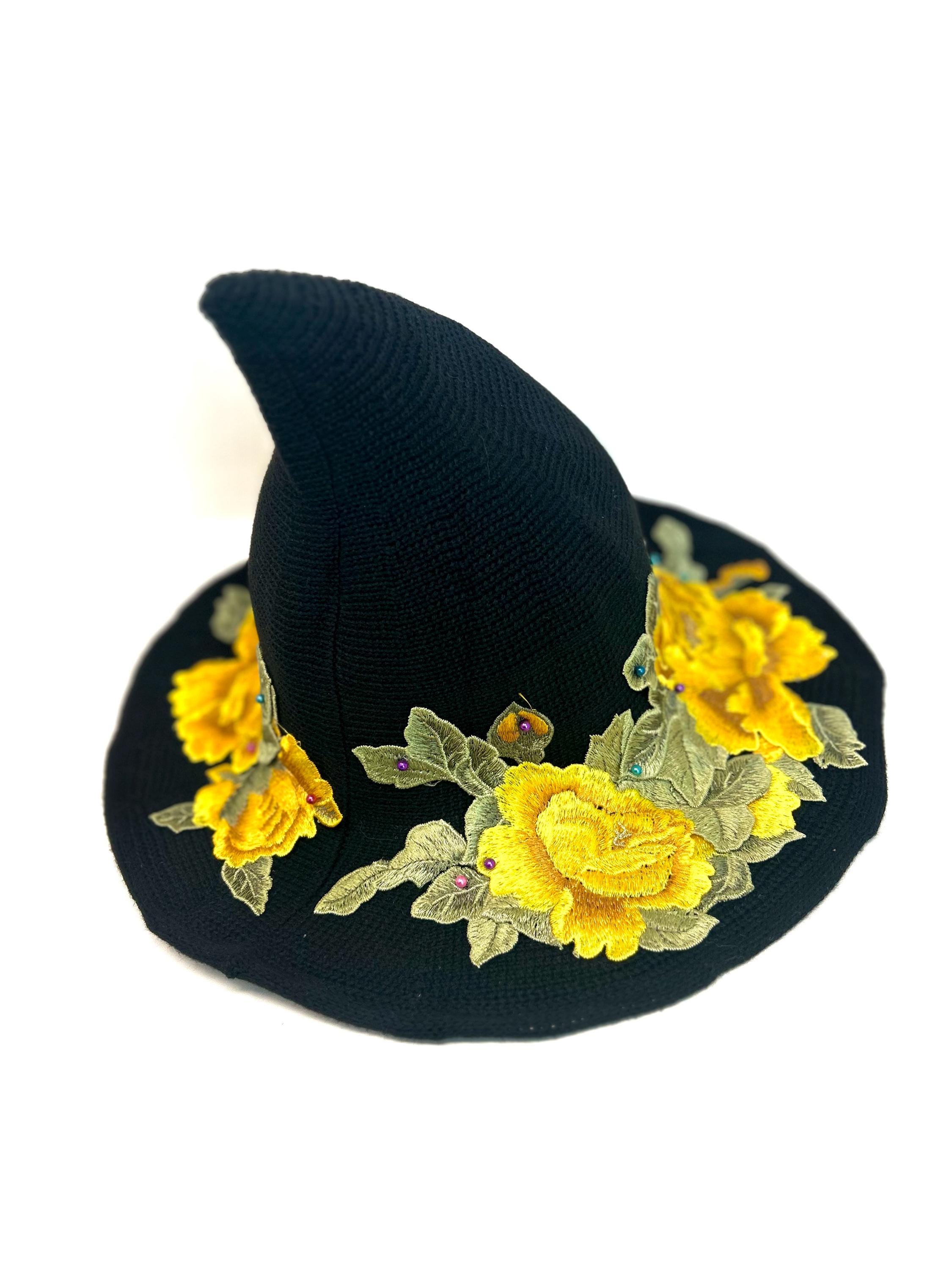 Floral Patterned Gold Witch Hat Free Layered Floral Witch Hat SVG ⋆ Extraordinary Chaos main image 3
