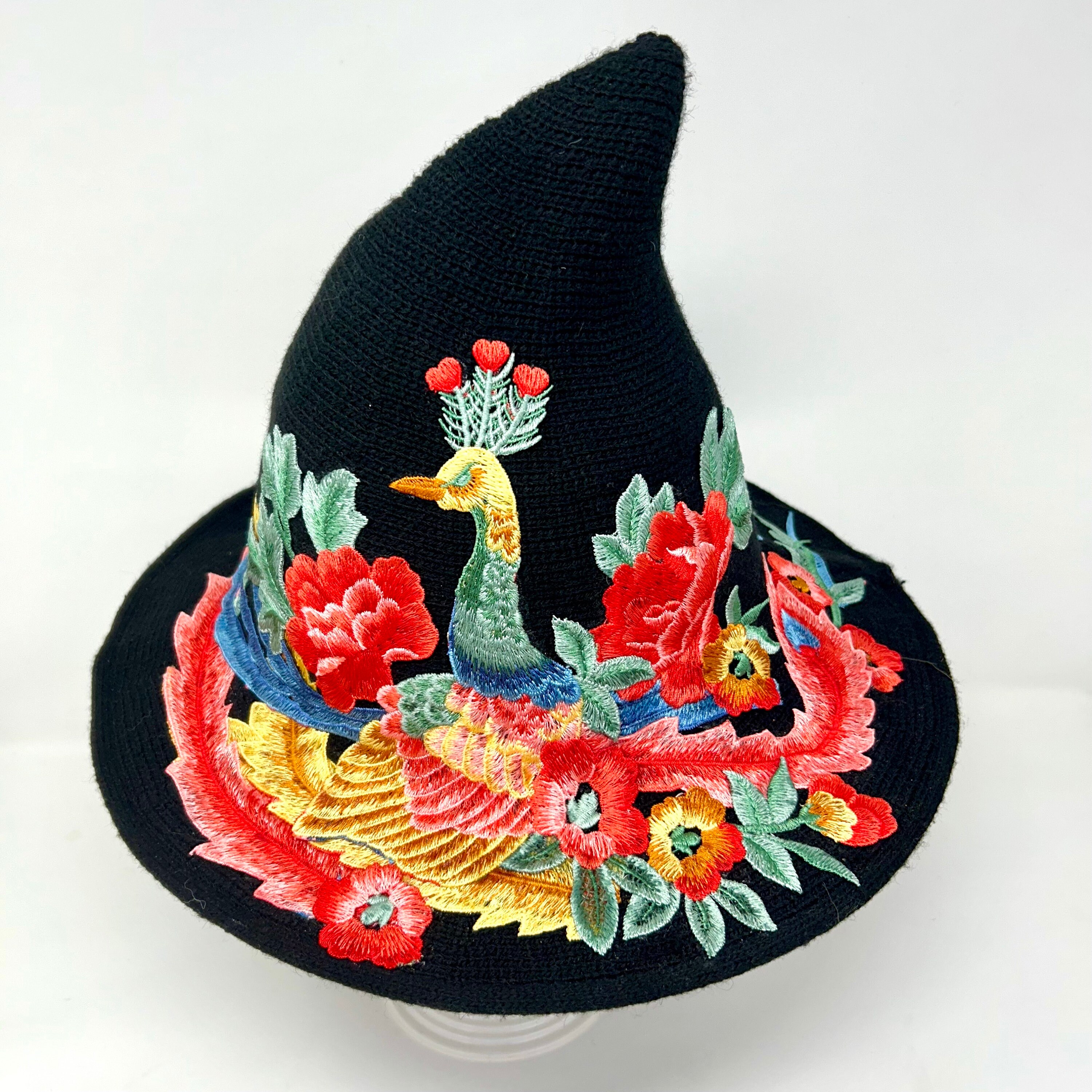 Peacock Embroidered Witch Hat - Etsy display picture 2