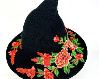 Cappello da strega rosa arancione