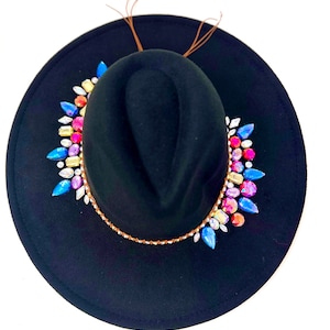 Rhinestone Wide Brim Hat