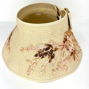 Floral Embroidered Compact Sun Visor