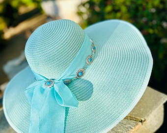 Cappello floscio blu western