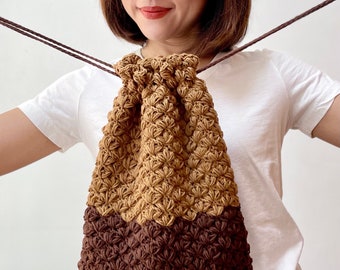 Crochet Drawstring Backpack PDF Pattern | Beginner Friendly Zeme Bag