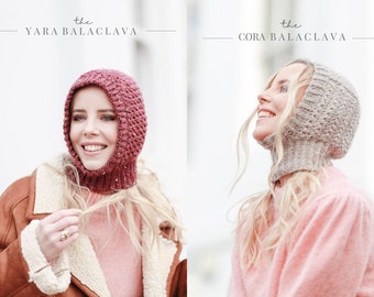 Bundle PDF Crochet Balaclava Patterns | Cora & Yara Crochet Hood | Step by Step Photo Tutorials With Video Included | (English)