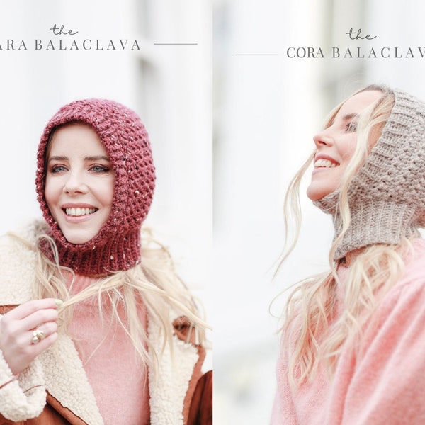 Bundle PDF Crochet Balaclava Patterns | Cora & Yara Crochet Hood | Step by Step Photo Tutorials With Video Included | (English)