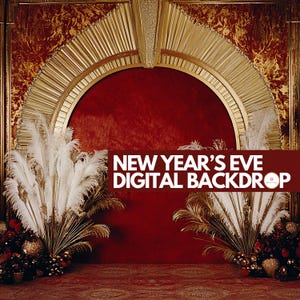 New Year&#39;s Eve Digital Backdrop, New Year&#39;s Red Backdrop, Red Gold Luxury Background, Gold Arch Party Backdrop, New Year&#39;s Party Photoshoot
