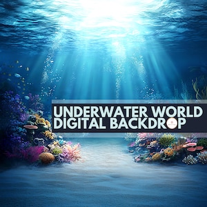 Unterwasser Digital Backdrop, Unterwasserwelt Hintergrund, Ozeanwasser Fotoshooting, künstlerische Meer Kulisse, Meer Kulisse, Blauwasser Kulisse