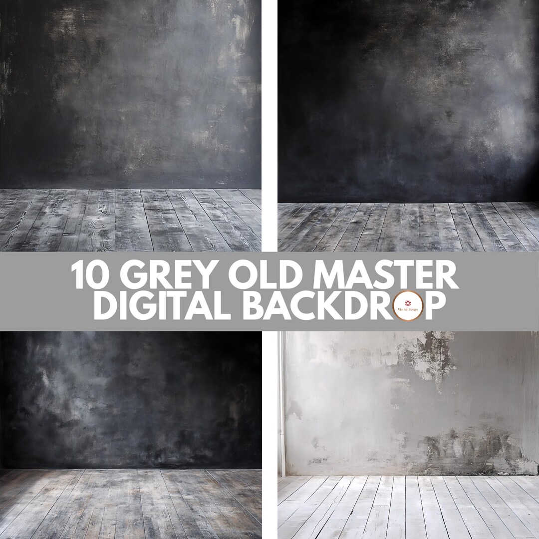 10 Grey Old Master Digital Backdrops, Textured Light Grey Background ...