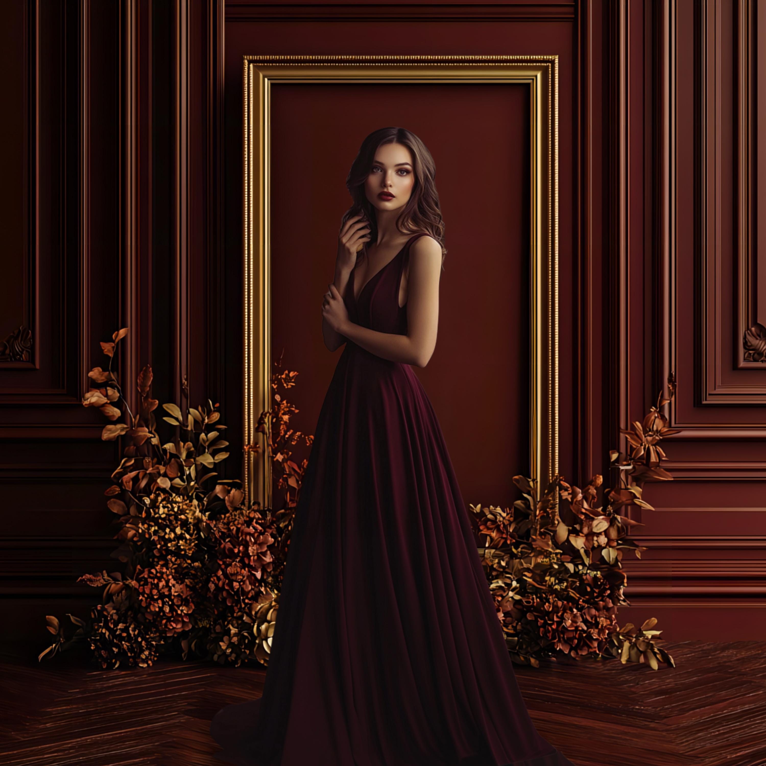 12 Burgundy Elegance Digital Backdrops | Dark Red Autumn Backdrop ...
