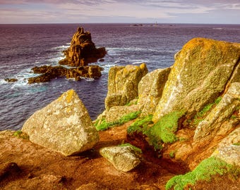 Scenic Cornwall Photo Print - Land's End Art Print - Living Room Wall Decor. Fine art photographic print.
