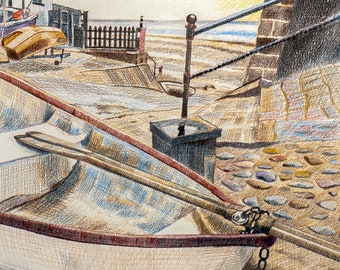 Robin Hood's Bay North Yorkshire England Fine Art Coloured Pencil Print