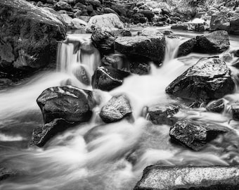 Aira Beck Fine Art Photographic Print - Black and White Photography from Lake District, England - Waterfall Art Gift