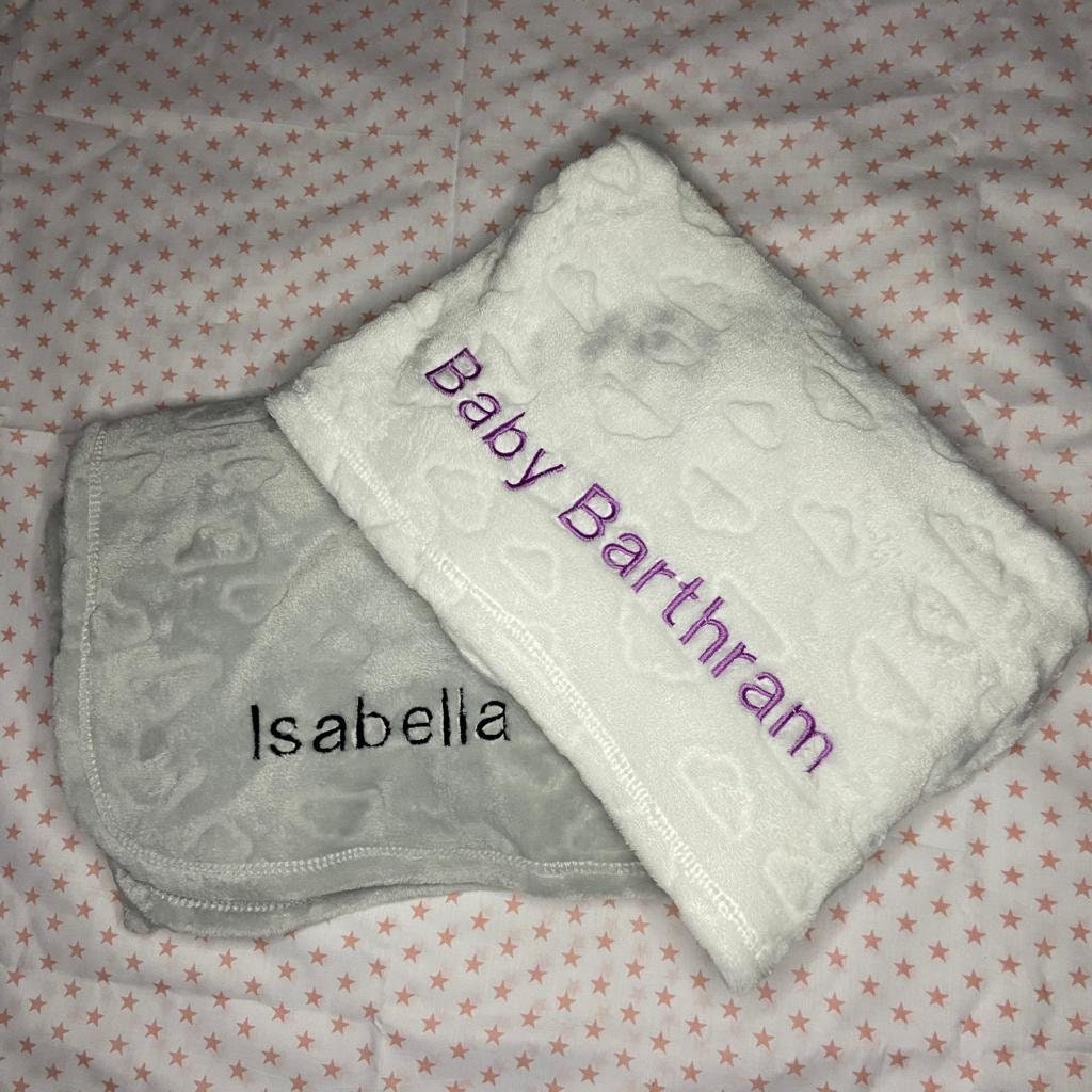 Personalised Baby Blanket embroidered. Etsy