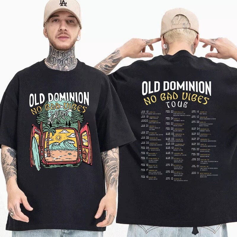 Old Dominion 2023 Tour Shirt, Old Dominion No Bad Vibes Tour Double