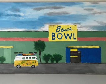 Beach Bowl Print: Jacksonville Landmark Art, Gallery Quality