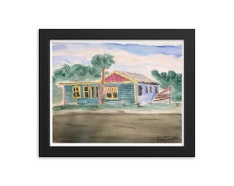 Framed Flagler Beach House Art Print