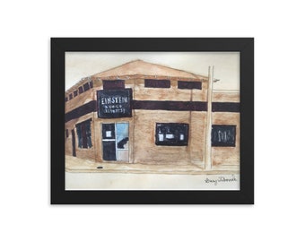 Einstein a Go-Go Framed Poster: Jax Beach Music Venue Art