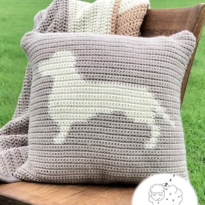 Weenie Dog Crochet Pillow Pattern, Dachshund crochet, intarsia pattern