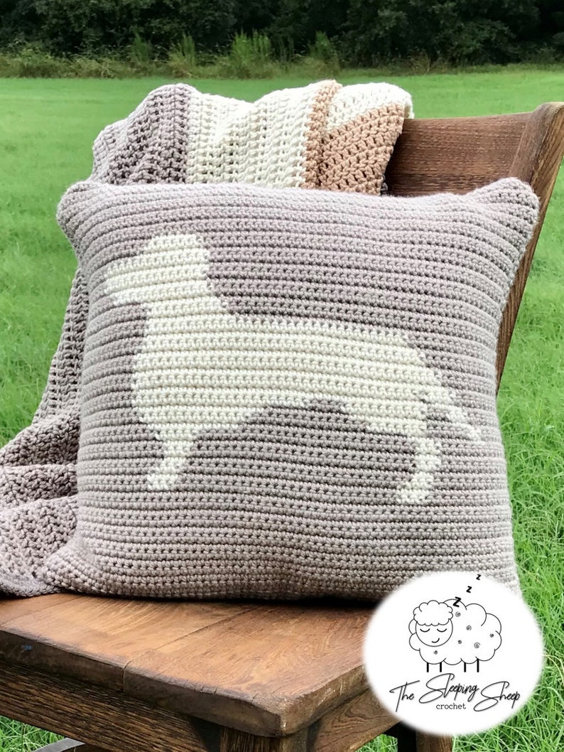 Weenie Dog Crochet Pillow Pattern Dachshund Crochet Intarsia Etsy