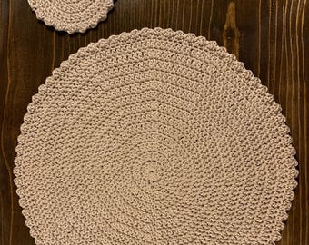 Timeless Placemat and Coaster Crochet Pattern