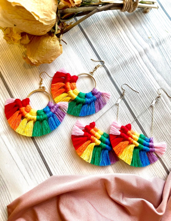 Multicolored Triangle Earrings Multicolored Triangle Earrings