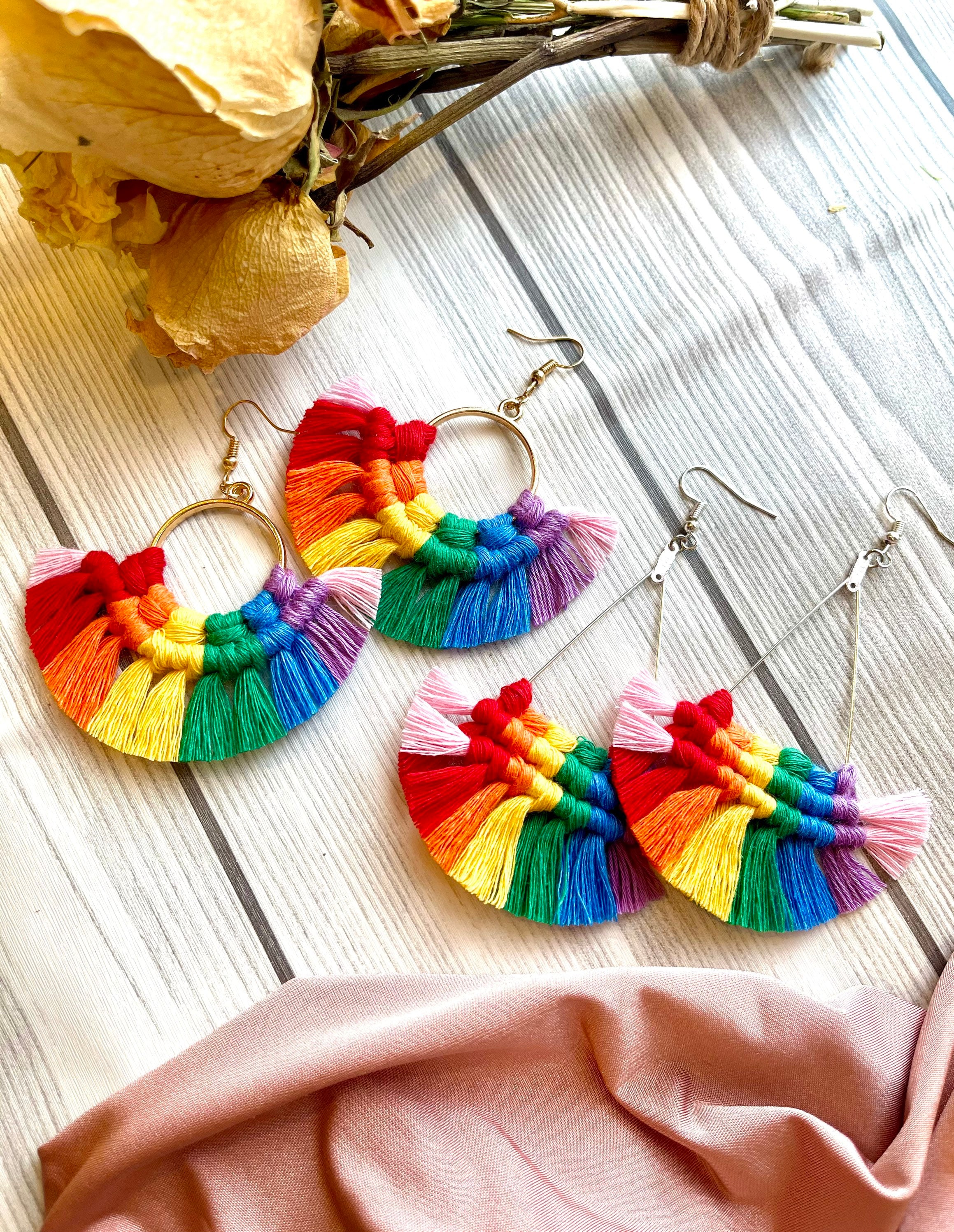 LGBTQ Pride Rainbow Wood Earrings
