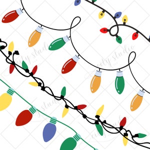 Christmas Lights SVG, String of lights, Fairy lights, Christmas tree light, Christmas lights png, Christmas light svg, Christmas bulb svg image 5