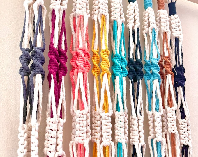 Featured listing image: Colorful Plant Hanger for Indoor Garden, Plant Pot Holder, Indoor Herb Planter for House Plants, Boho Wall Planter, Plant Accessory