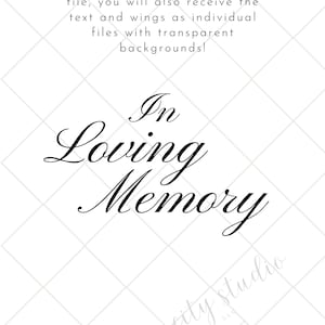 In Loving Memory, Loving Memory, In Loving Memory svg, Angel Wing svg, Pet Memory, Wedding Memory Table, Wedding Memory Sign, PNG, JPG image 4
