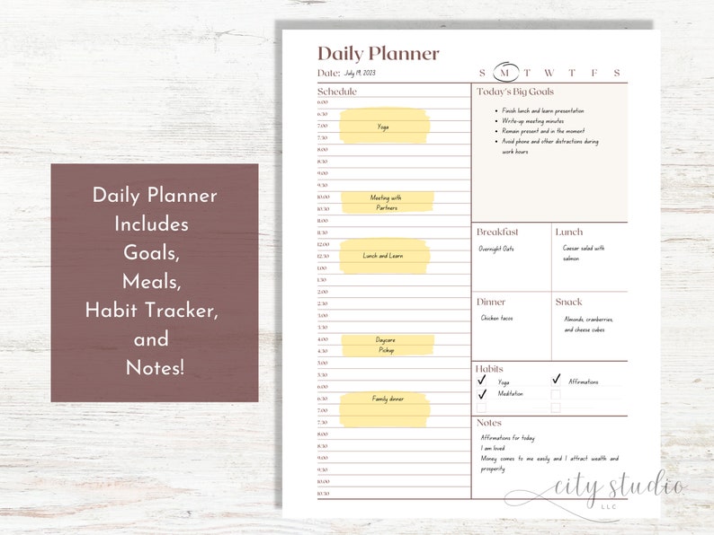 Weekly Planner Printable Daily Hourly Planner Undated - Etsy