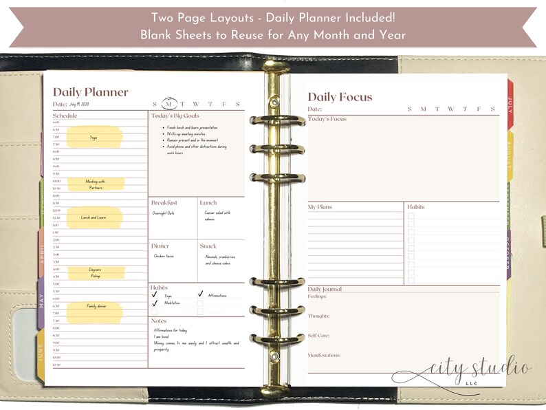 Weekly Planner Printable Daily Hourly Planner Undated - Etsy